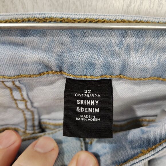 And Denim Button Fly Tapered Leg Skinny Leg Jeans Size 32 - Picture 7 of 10